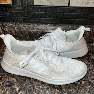 Adidas Womens Cloudfoam Pure White Running Shoes Sneakers Size 9 FW7598
